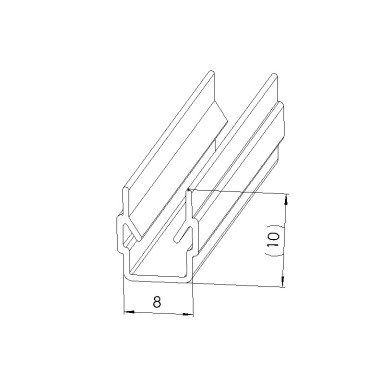 Schéma cotes - Profilé cache-rainure (Barre de 2 m) - Rainure 8 mm - Remplissage 4-6 mm - Elcom shop