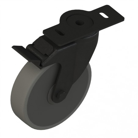 Roulette pivotante à blocage profilé – D125 – 120x40 mm - Antistatique - Elcom shop