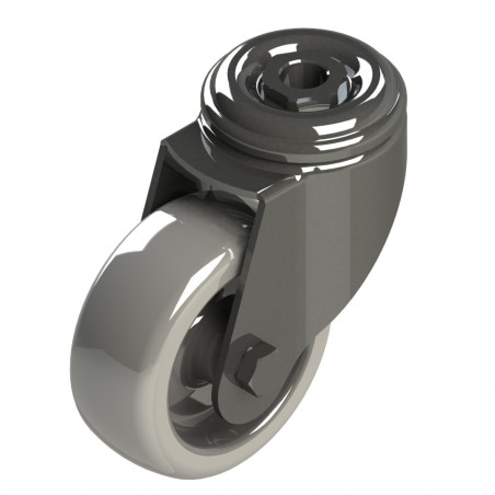 Roulette pivotante profilé aluminium – D80 - Antistatique - Elcom shop