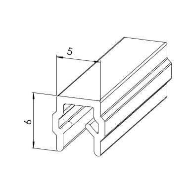 Profilé U5 (Barre de 2 m) - Rainure 5 mm - Incolore