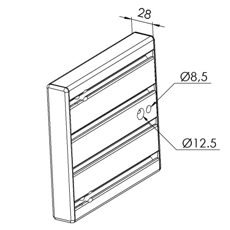 Platine fixation au sol profilé aluminium - Rainure 8 mm – 160x160 mm