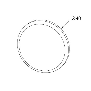 Embout profilé aluminium – Rainure 8 mm – Section D40 mm - Noir