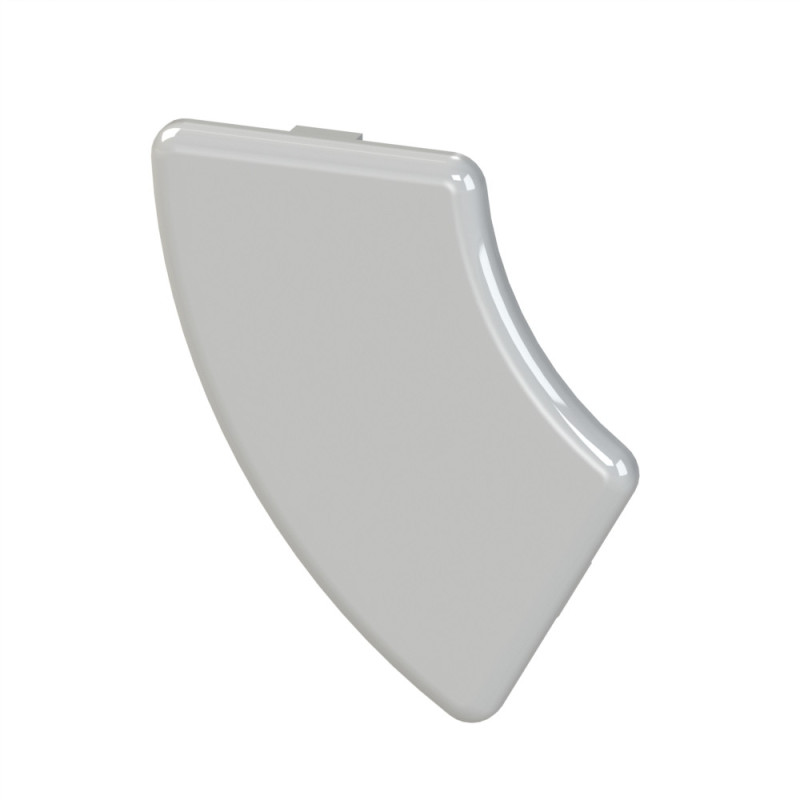Embout profilé aluminium  – Rainure 8 mm – Section R40/80-60° - Gris