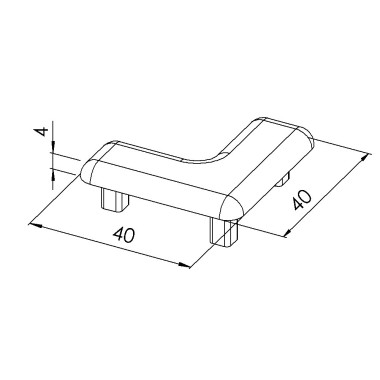 Embout profilé aluminium – Rainure 8 mm – Section W40x40 mm - Economique - Noir