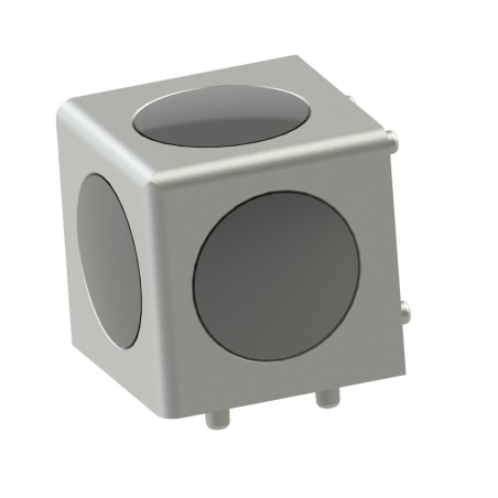 Raccord d’angle cube profilé aluminium – Rainure 5 mm – 20x20x20 mm – 3D - Elcom shop