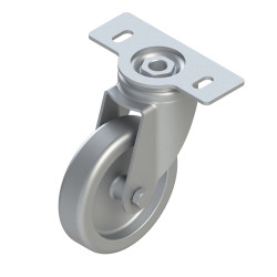 Roulette pivotante profilé aluminium – D100 – A platine - 110 kg