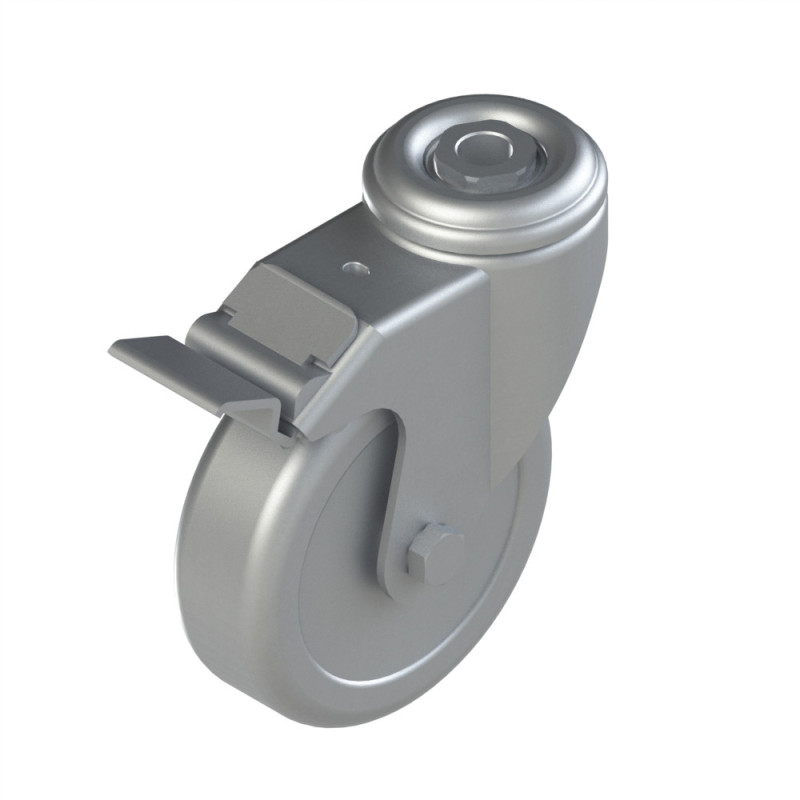 Roulette pivotante à blocage profilé aluminium – D100 – 70kg - ESD