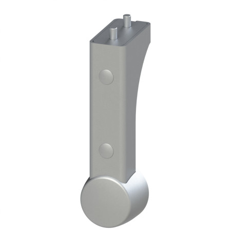 Embase de roulette profilé aluminium - Rainure 8 mm - Section 80x40 mm