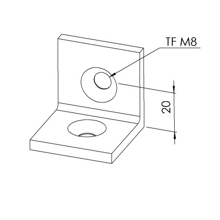 Equerre profilé aluminium – Section 40x40 mm - Noire - Acier