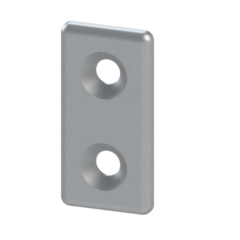 Plaque de connexion profilé aluminium - Section 40x20 mm - Acier