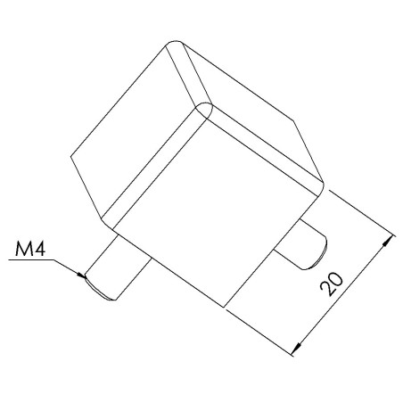 Kit raccord d’angle cube profilé aluminium – 5 mm – 20x20x20 mm – Gris