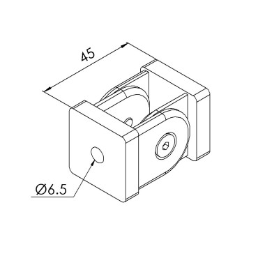 Articulation profilé aluminium – Rainure 6 mm – 30x30 mm