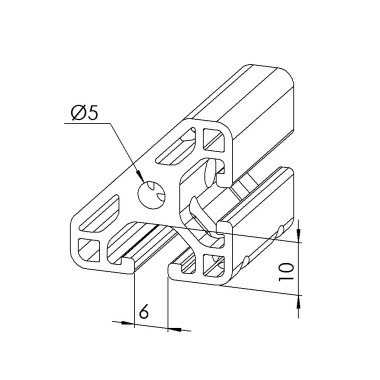 Profilé angle profilé aluminium – Rainure 6 mm - T2 - 30