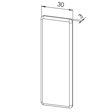 Cache équerre profilé aluminium – Rainure 6 mm – Section 60x60 mm