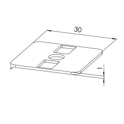 Joint de rayon profilé aluminium - Rainure 6 mm – 30x30 mm - 1R