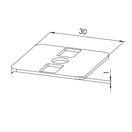 Joint de rayon profilé aluminium - Rainure 6 mm – 30x30 mm - 1R