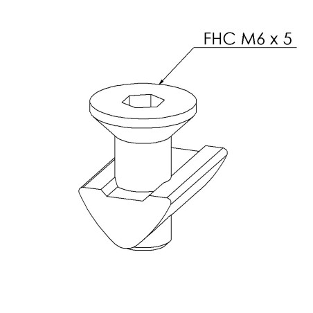 Kit fixation profilé aluminium – 6 mm - 3-5 mm - Avec vis Fhc M6