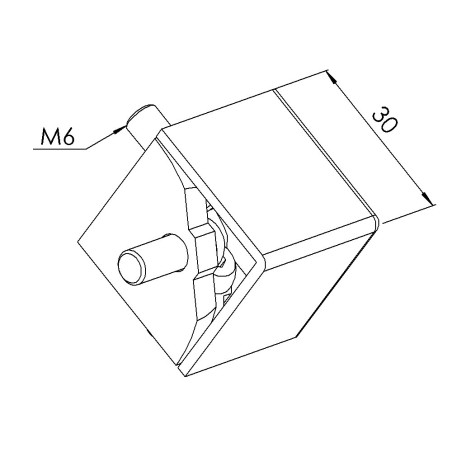 Kit raccord d’angle cube profilé aluminium – 6 mm – 30x30x30 mm – Gris