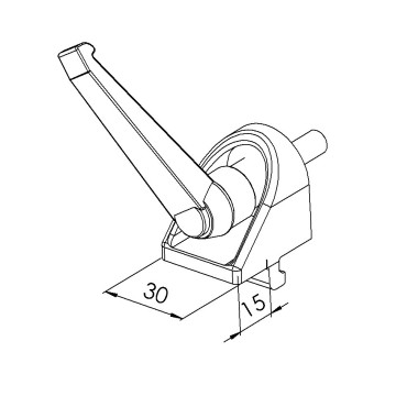 Equerre de bridage profilé aluminium – Rainure 8 mm - A poignée