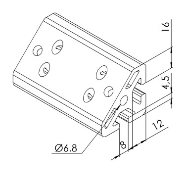 Profilé angle profilé aluminium – Rainure 8 mm - T1 - 80