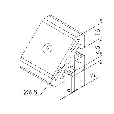 Profilé angle profilé aluminium – Rainure 8 mm - T2 - 40