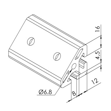 Profilé angle profilé aluminium – Rainure 8 mm - T2 - 80