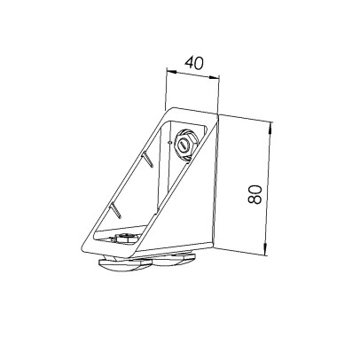 Equerre automatique profilé aluminium – 8 mm - Section 80x80 mm - Al