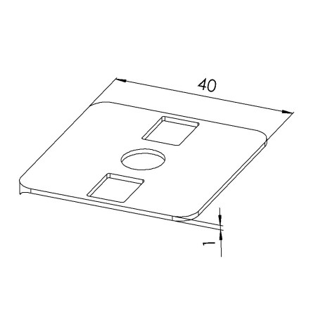Joint de rayon profilé aluminium - Rainure 8 mm – 40x40 mm - 1R