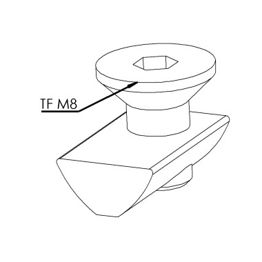 Kit fixation profilé aluminium – 8 mm - 2-5 mm - Avec vis Fhc M8