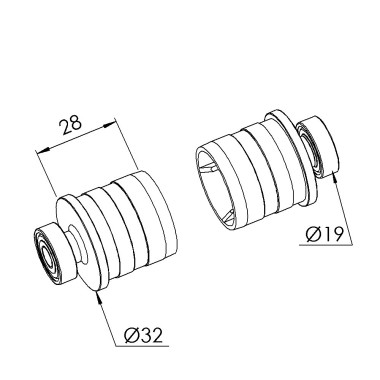 Palier rouleau profilé – D32 (La paire)