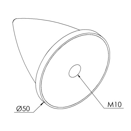 Butée élastique profilé aluminium - Parabolique - M10 – D50x58