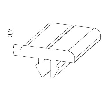 Profilé de glissement (Barre de 2 m) - Rainure 5 mm - ESD