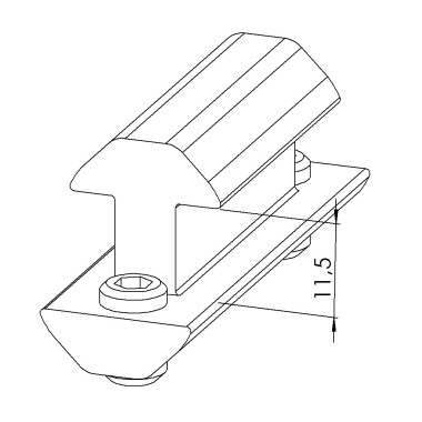 Coulisseau profilé aluminium - 8/8 mm