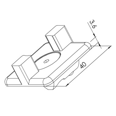 Insert coulissant profilé aluminium - 8 mm