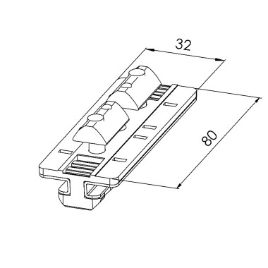 Kit de fixation Insert coulissant - 8 mm - 80x40 mm - Palier fixe