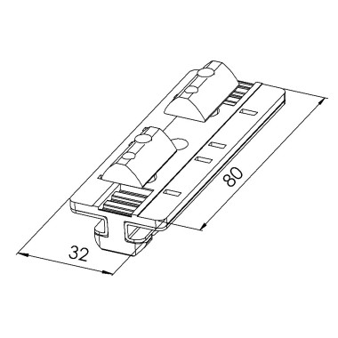 Kit de fixation Insert coulissant - 8 mm - 80x40 mm - Palier libre