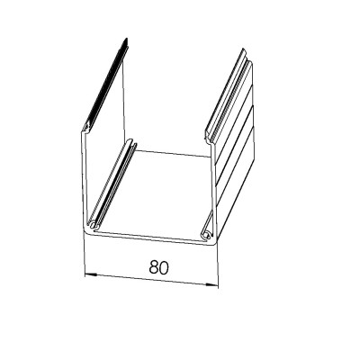 Goulotte profilé aluminium - U - 80x80 mm - SE