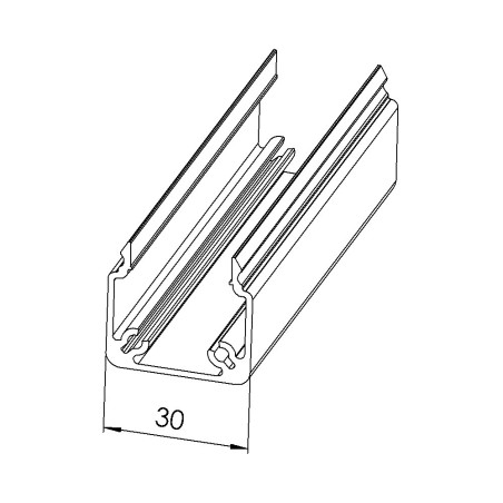 Goulotte profilé aluminium - U - 30x30 mm - SE