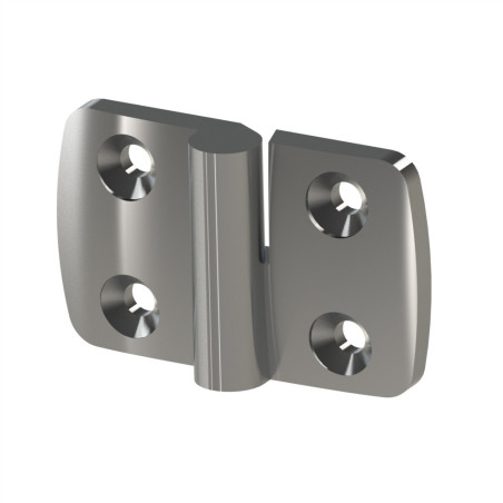Charnière profilé aluminium – 40x40 mm – Inox – Dégondable droite