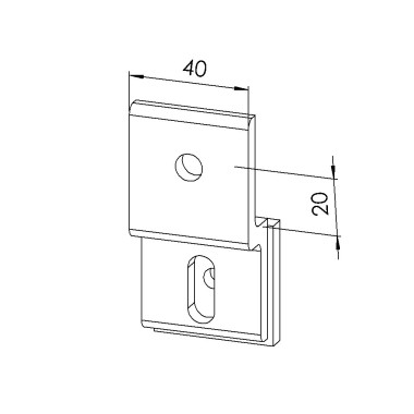 Equerre de connexion profilé aluminium - Grillage – Al - 40 mm