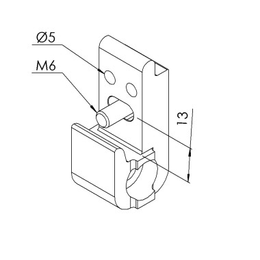 Attache panneau profilé aluminium - Rainure 8 mm