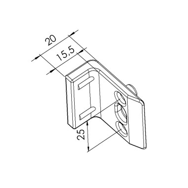 Butée de porte profilé aluminium - Rainure 8 mm – Section 40 mm - PA