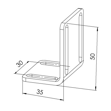 Support aimant profilé aluminium – Rainure 8 mm - PA