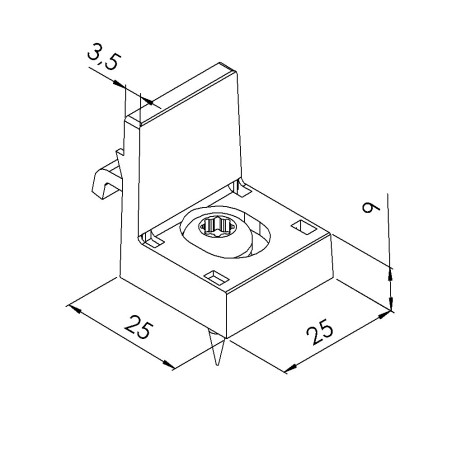 Fixation profilé aluminium pour Plateau - Rainure 8 mm