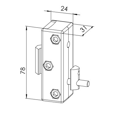 Guide porte profilé aluminium - Rainure 8 mm