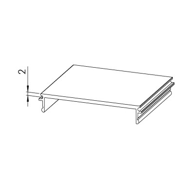 Profilé aluminium (Barre de 3 m) - Cache - 60