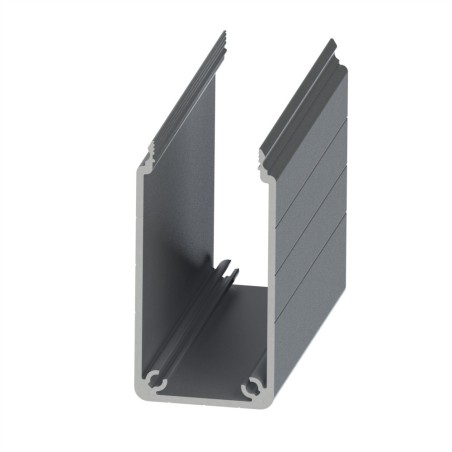 Goulotte profilé aluminium (Barre de 3 m) - U - 80x40 mm - SE - D40