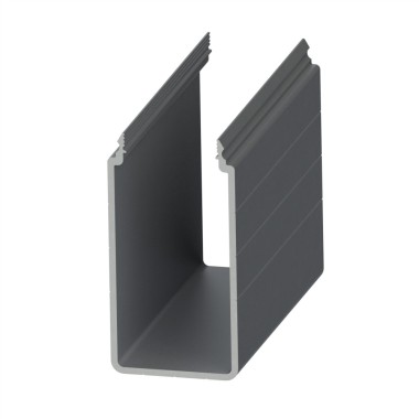 Goulotte profilé aluminium (Barre de 3 m) - U - 80x40 mm - E - D40