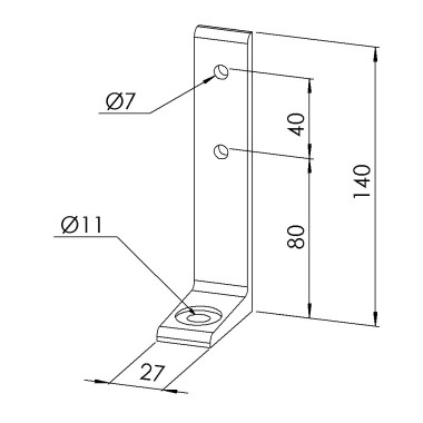 Equerre de fixation au sol profilé aluminium (Boîte de 10 unités) – Al - Simple - 30