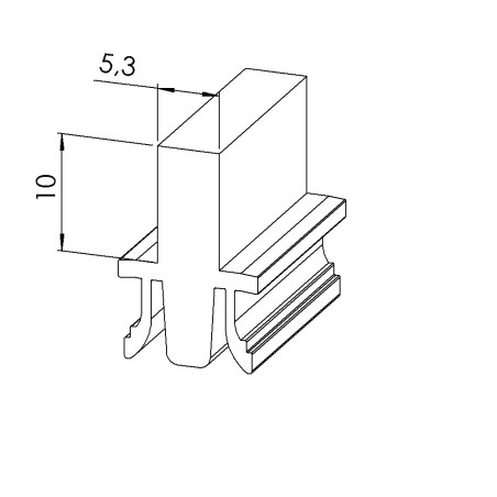 Barrette à brosse (20 barres de 1 m) - Rainure 8 mm – Hauteur 10 mm